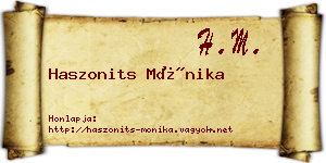 Haszonits Mónika névjegykártya